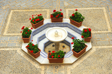 Fuente del Patio del Castillo de Luna ayuntamiento de Rota, provincia de Cádiz Andalucía España