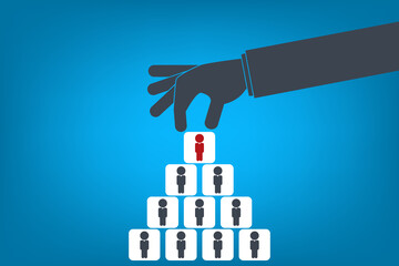 Chosen one - human resources concept. 