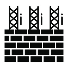 construction trendy icon, flat style isolated on white background. Symbol for your web site design, logo, app, UI.