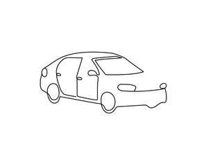 Car, vehicle continuous line drawing. One line art of automobile, auto.