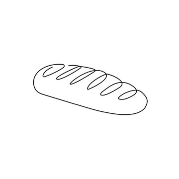 recommend clip art: Loaf of bread one line art. Continuous line drawing of White bread.