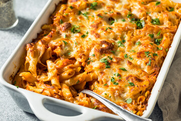 Homemade Chicago Baked Mostaccioli