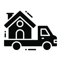 moving house trendy icon, flat style isolated on white background. Symbol for your web site design, logo, app, UI.