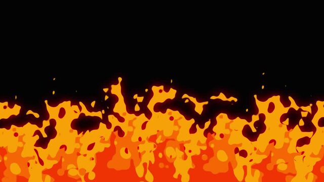 Cartoon fire animation. Cartoon Fire Of Raging Flames. Animation Video Motion Graphics.