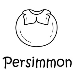 Badge persimmon with the inscription. Vector, eps