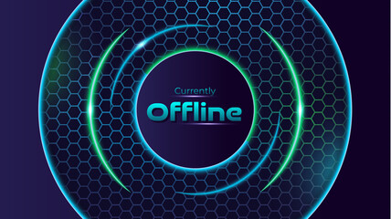 Esports offline gaming green and blue neon modern hexagon background twitch banner