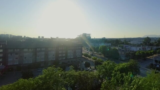 Timelapse of a sunset with the view on quarantine hotel near Vancouver airport