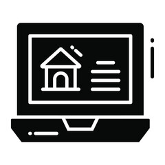 real-estate website trendy icon, flat style isolated on white background. Symbol for your web site design, logo, app, UI.