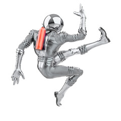 retro astronaut rear view