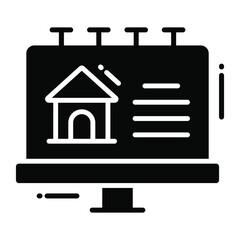 billboard trendy icon, flat style isolated on white background. Symbol for your web site design, logo, app, UI.