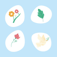four pacifism icons