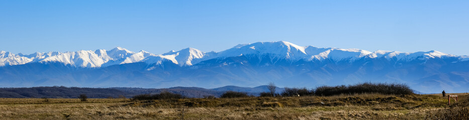 Fagaras mountains panorama, part of the Carpathian mountains, Romania