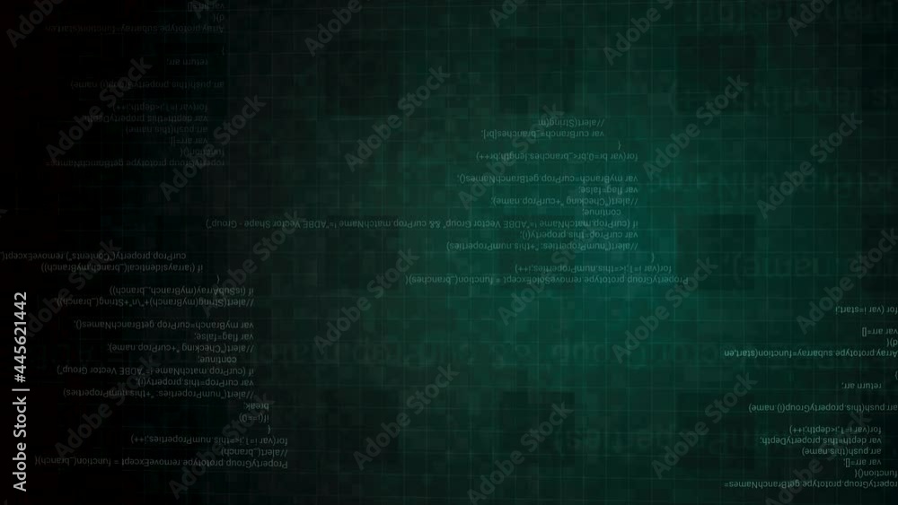 Poster blocks of abstract program code are written with the background changing color from green to red. mo