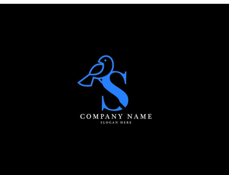 Letter s bird logo, Unique S Letter bird logo Icon Vector Image For Business