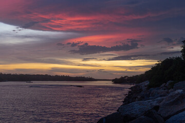 colorful sunset near the beach