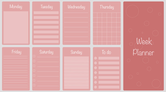 vector weekly planner template for infographics