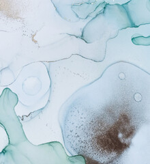 Alcohol Ink Painting. Oil Light Abstract Design.