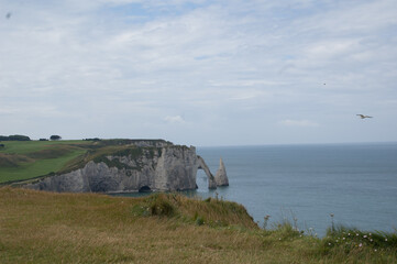 Beautiful views of the cliffs of &Eacute;tretat, Normandy. France.