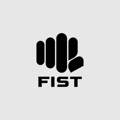 Fist hand logo design illustration vector template