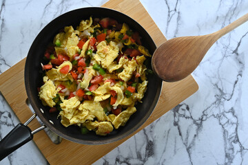 Mexican style egg dish. Mexican food concept