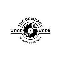 Wood work carpentry logo design inspiration vector template