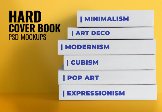 Hardcover Books Mockup Stacked in a Pile