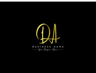 Letter da logo, Signature DA, da da Letter logo Icon Vector Golden Image For Business
