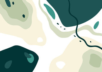 Poster with abstract organic shapes