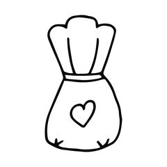 Hand drawn candy truffle, chocolate sweet, doodle illustration.