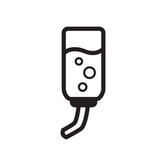 Hamster water bottle icon. Black outline isolated pictogram