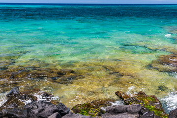 The Beautiful Water of Kiholo Bay, Hawaii Island, Hawaii, USA