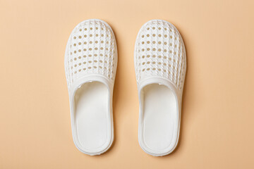white perforated vinyl pantolets pair