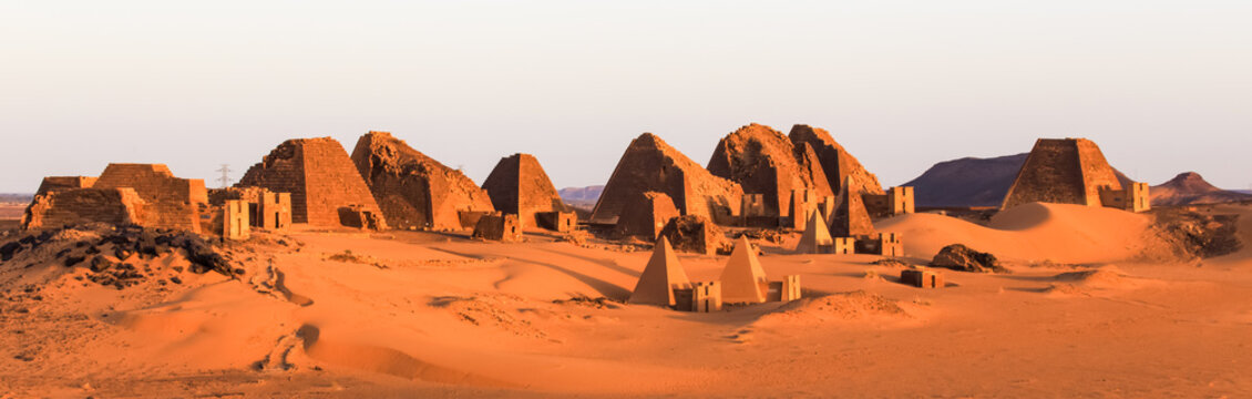 Meroe pyramids in the Sahara desert