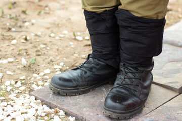 Military boots. Soldier's boots.