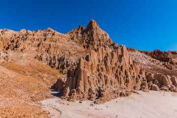 Eroded Siltstone Towers of Juniper Draw on The Juniper Draw Trail, Cathedral Gorge State Park, Nevada, USA