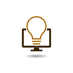 Light bulb idea icon with shadow