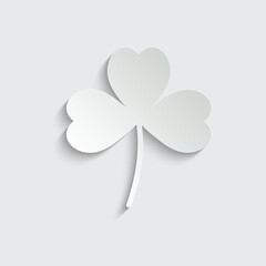 paper Clover with three leaves -  vector Icon