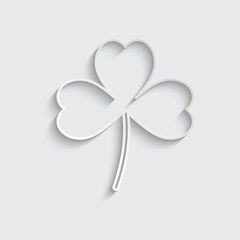paper Clover with three leaves -  vector Icon