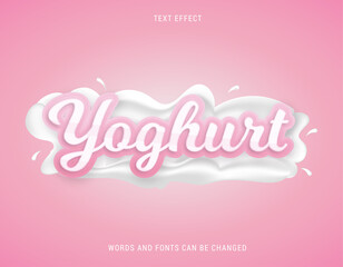 yoghurt text effect 100% editable	