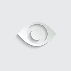 paper eye icon. eye symbol for web design. 