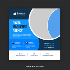 Digital marketing agency Instagram and Facebook post template. Creative corporate business social media post banner template.