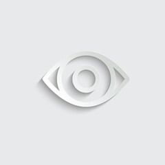 paper eye icon. eye symbol for web design. 