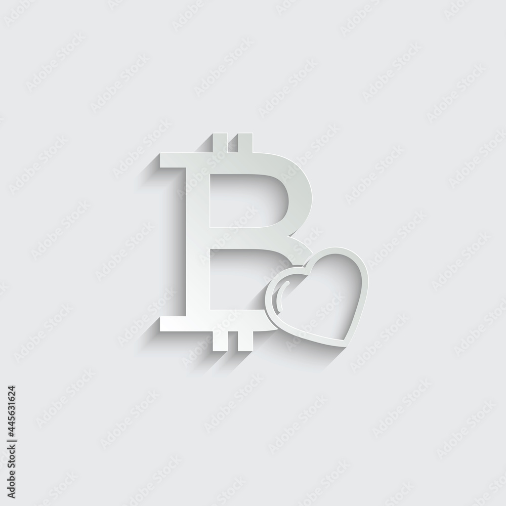 Poster paper bitcoin sign. cryptocurrency symbol. cryptocurrency icon. blockchain-based secure cryptocurren