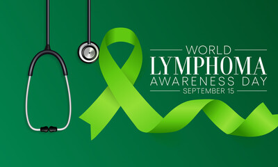World Lymphoma awareness day is observed every year on September 15, it is a cancer of the lymphatic system, which is part of the body's germ fighting network. Vector illustration - obrazy, fototapety, plakaty