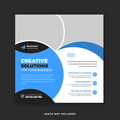 Creative business social media post template. Corporate digital marketing square flyer template and web banner. 