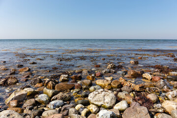 Fototapeta na wymiar Baltic Sea coast in Bülk, Germany on a summer day