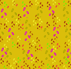 Graphic print with semicircular, oval shapes in vibrant colors. Vector graphics 