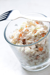 coleslaw salad served in glass