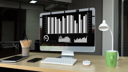 Business visual data analyzing technology by creative computer software