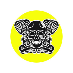 Skull and microphone logo